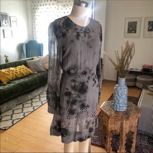 Pam & Gela, Grey & Black, Tie Dye Dress. S